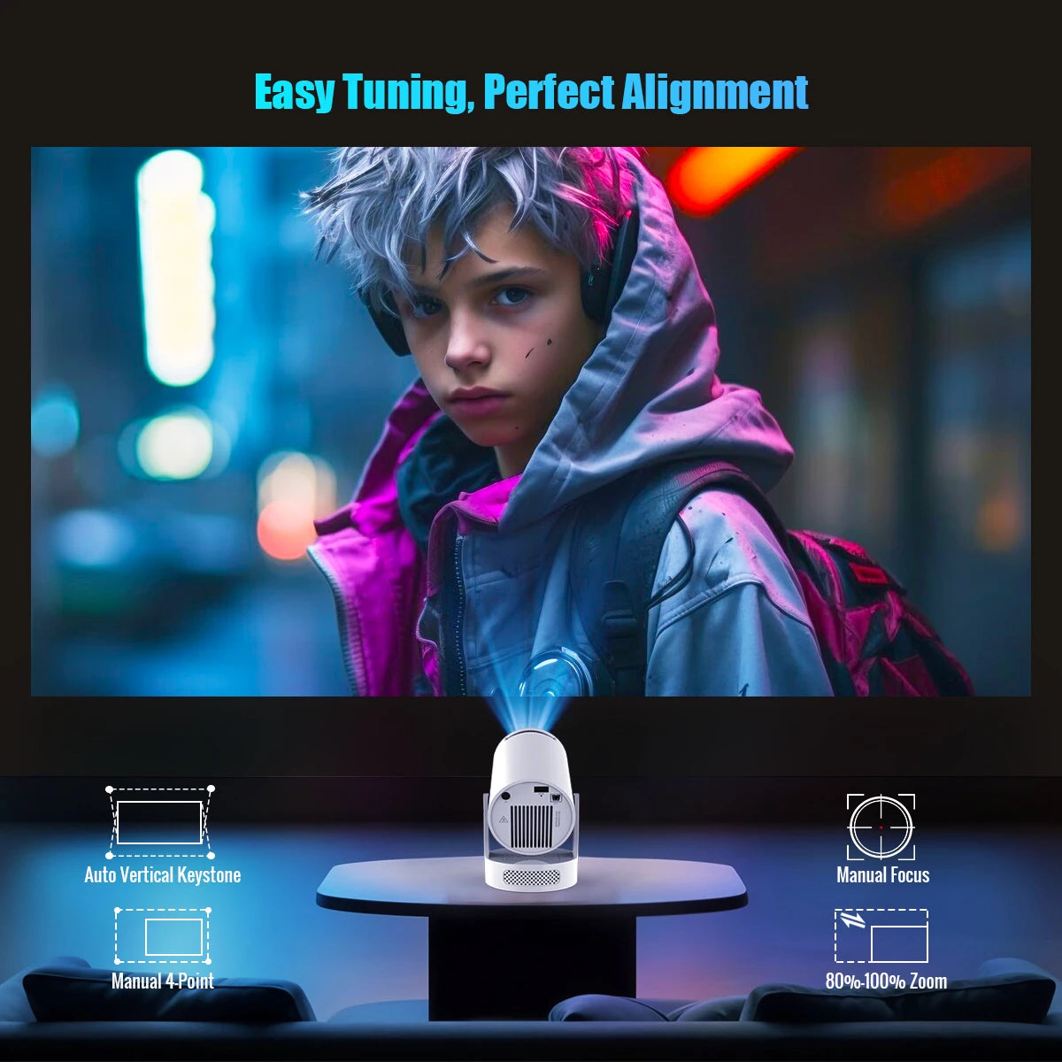 🎥 Magcubic Vidéo-Projecteur HY300 Pro – Android 11, 4K Support, 290 ANSI Lumens